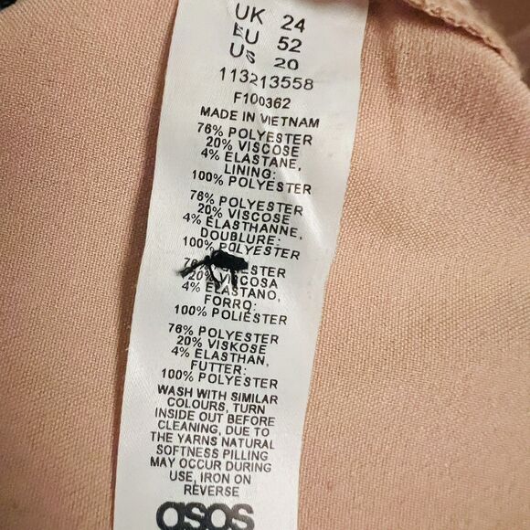 Asos Design Soft Pink Wide Leg Soft Flowy Professional Designer Pants - Plus 20 - Picture 8 of 9